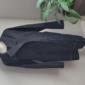 Rebecca Taylor Wool blend Pindot Poca Dot Zip Coat Black White Size 6